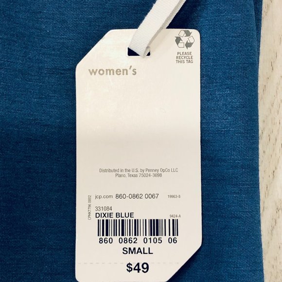 NWT Stylus Blue T-Shirt Spring Dress Small - Picture 2 of 8